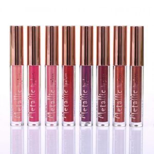 Matte Metallic Lip Gloss Long Lasting Waterproof Strong Pigmented Not Stick Cup Diamond Shimmer Liquid Lipstick Makeup for Women