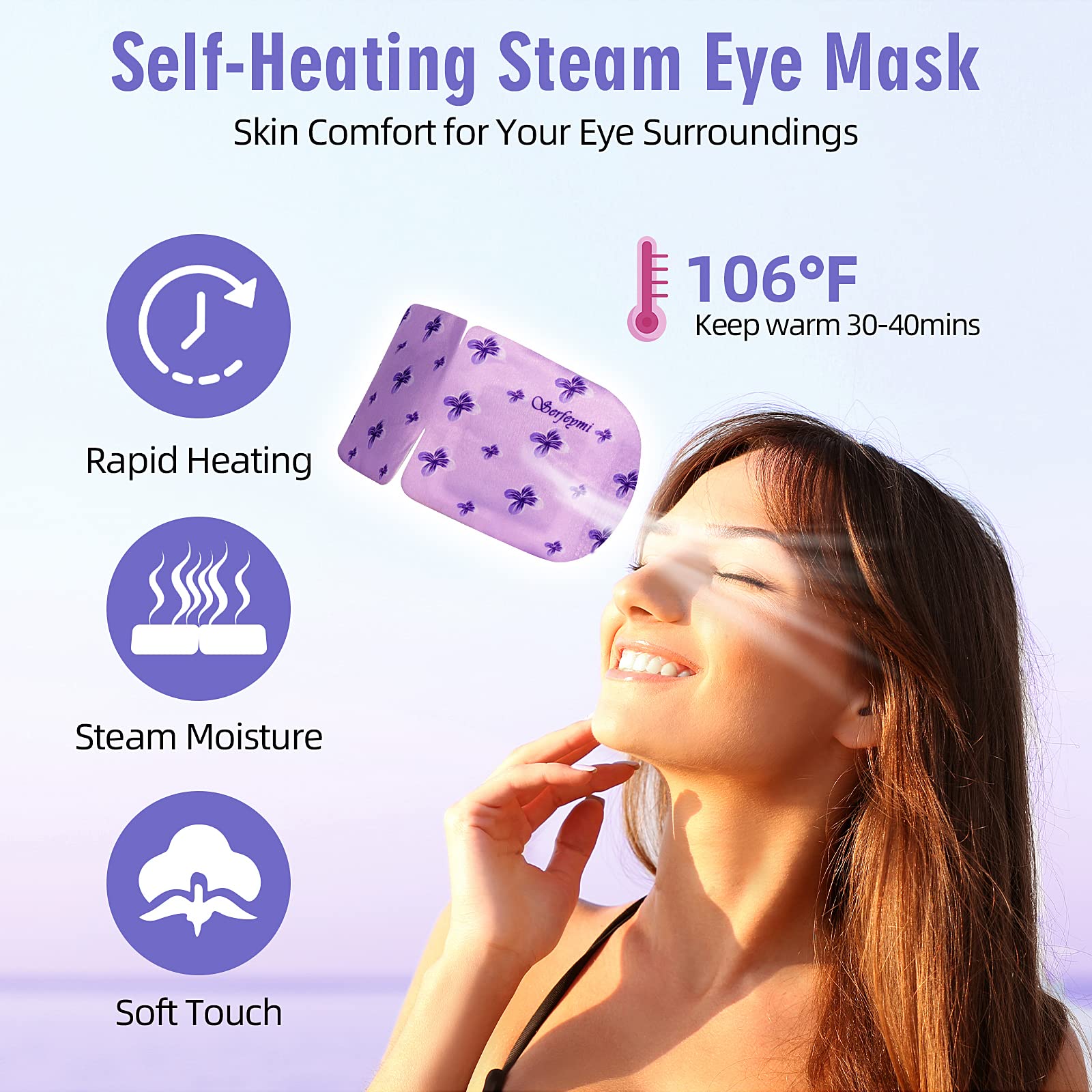 Serfeymi 16 Packs Steam Eye Masks for Sleeping, Self Heating Warm Eye Mask, Eye Mask Skincare Disposable Eye SPA Heated Eye Mask for Gifts for Mother's Day -Lavender(8PCS)+ Chamomile(8PCS)