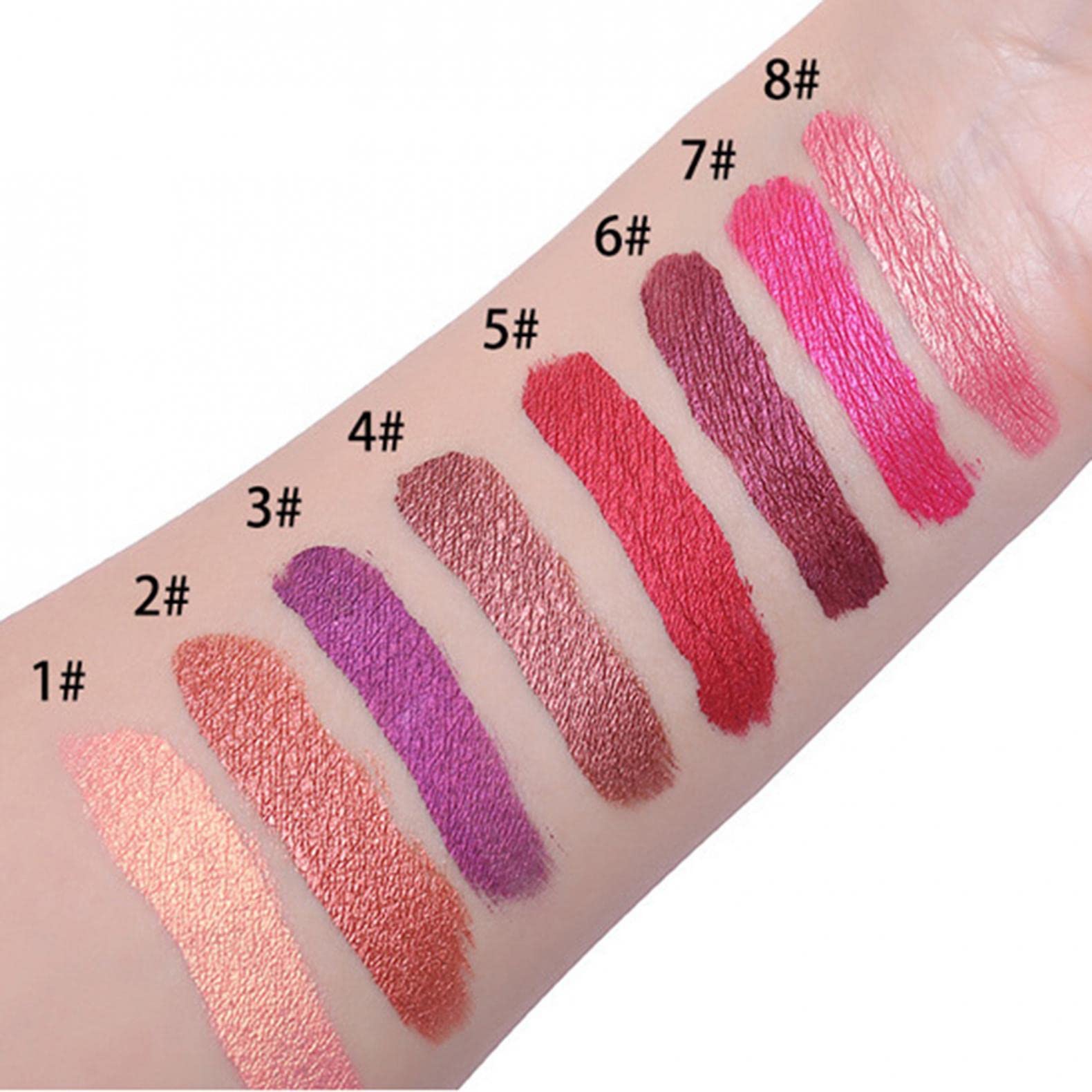 Matte Metallic Lip Gloss Long Lasting Waterproof Strong Pigmented Not Stick Cup Diamond Shimmer Liquid Lipstick Makeup for Women