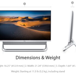 Dell Inspiron 5400 All-in-One Desktop, 23.8" FHD Touchscreen, Intel Core i5-1135G7, 16GB RAM, 512GB SSD, Webcam, HDMI, RJ-45, Wireless Keyboard&Mouse, WiFi 6, Windows 11 Home, White