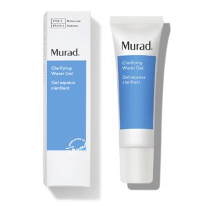 murad clarifying water gel - non-comedogenic light gel moisturizer for face, neck & chest - facial skin care product hydrates with non-greasy finish, 2 fl oz