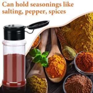 50 Pcs Plastic Spice Jars with Shaker Lids Spice Containers Plastic Spice Bottles Seasoning Shaker Jars 3.3 Oz/ 100ml Seasoning Shaker for Storing Spice, Herbs and Seasoning Powders (Black)