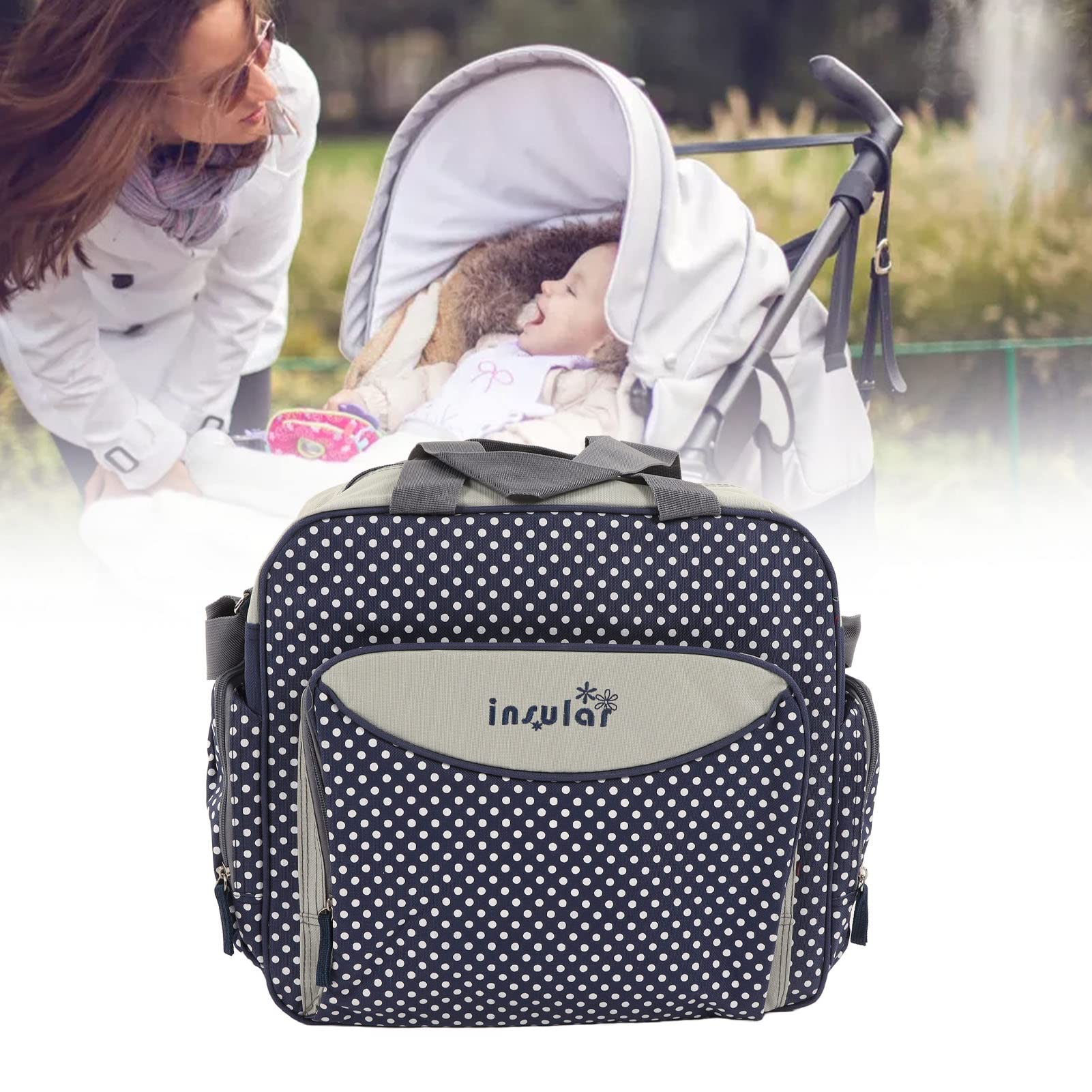 ViaGasaFamido Baby Diaper Bag Waterproof Travel Diaper Tote Single Shoulder Crossbody Multifunctional Mummy Bag Maternity Bag Portable Changing Station Diaper Bag for Boys Girls