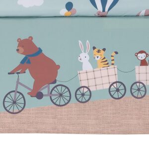 Bedtime Originals Up Up & Away 3-Piece Animals/Hot Air Balloon Crib Bedding Set