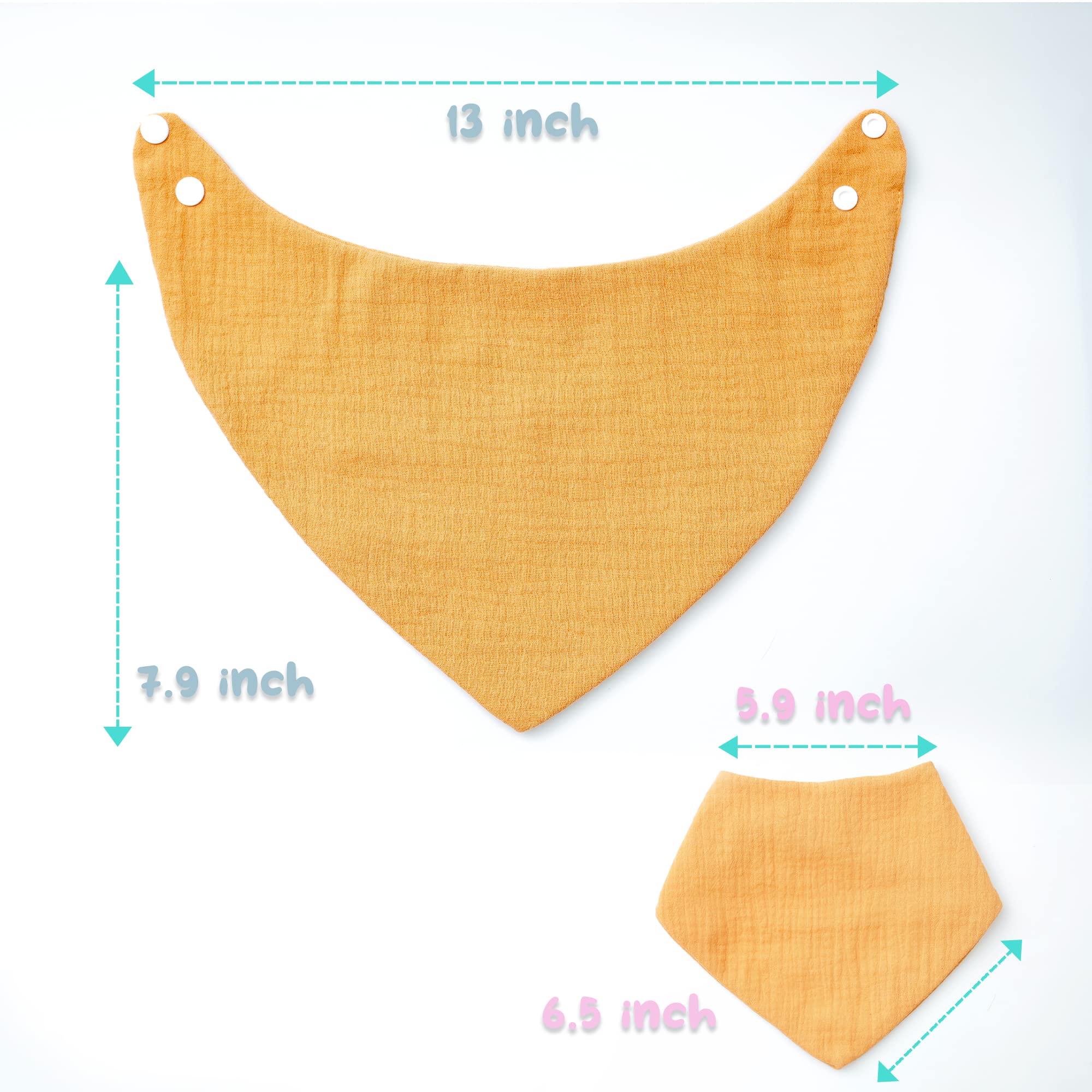 Cherub Absorbent Muslin Bibs for Boys 8 Pack, 100% Cotton Baby Bibs for Drooling and Teething, Soft Baby Boy Bibs, Muslin Bandana Drool Bibs for Baby Boy