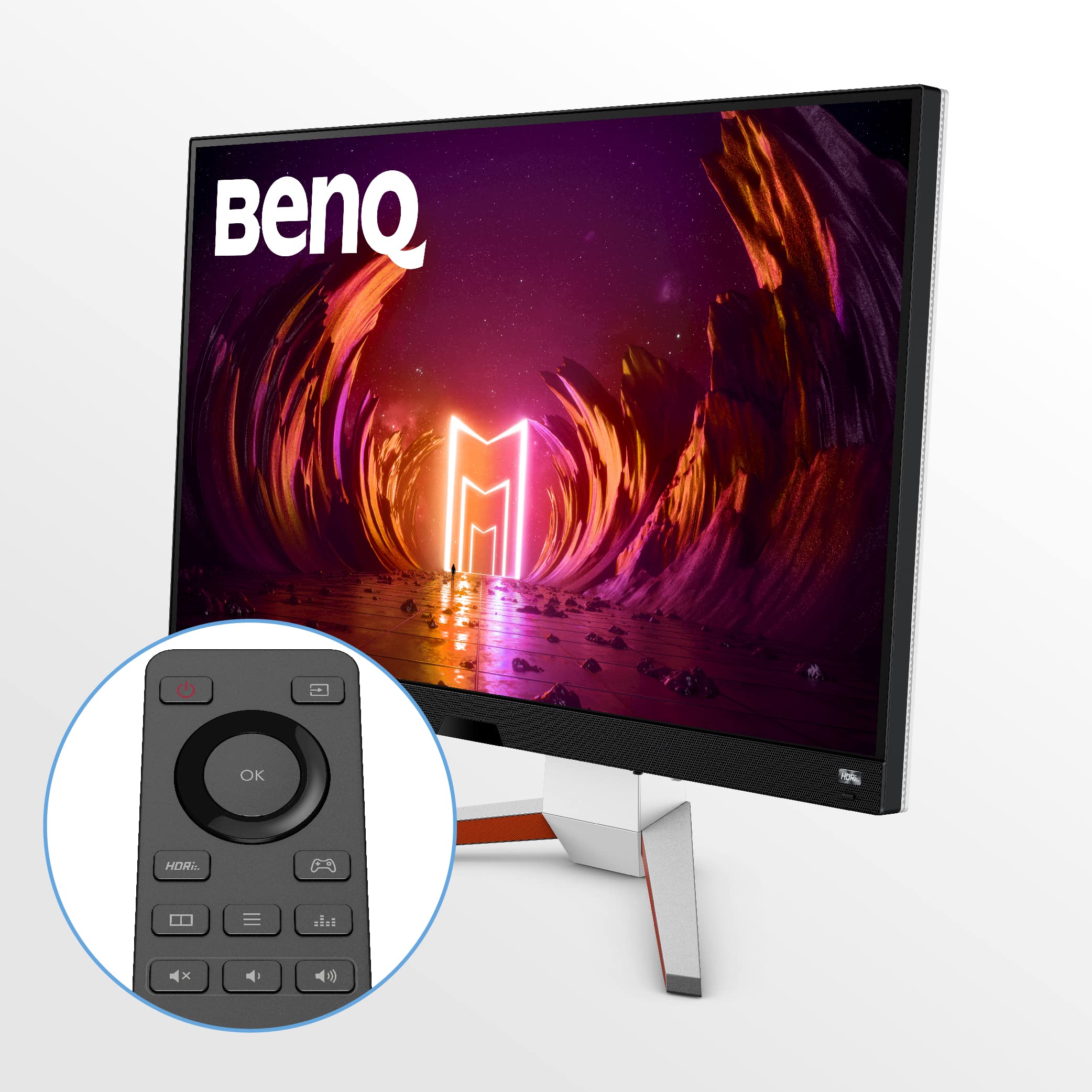 BenQ MOBIUZ EX3210U 32~'' 4K IPS Gaming Monitor, 144Hz 1ms, True 10-bit, HDMI 2.1 (48Gbps), 98% P3, 99% Adobe RGB, FreeSync, (Reed), White (Renewed)