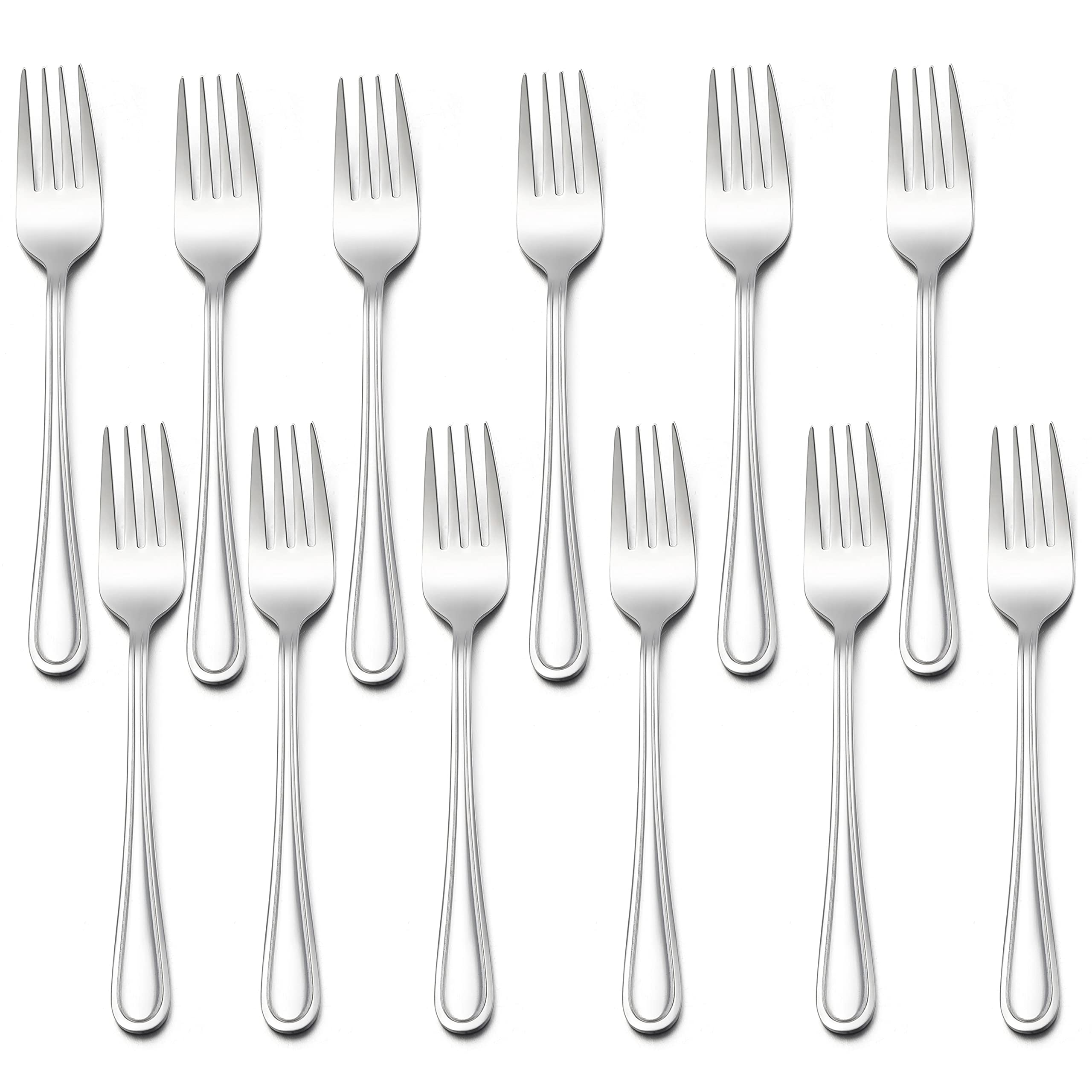 LIANYU 12-Piece Toddler Forks, Kids Silverware Forks for 2-10 Year Old, Children Cutlery Flatware Set, Kids Utensils Forks Set for Home Preschools, Dishwasher Safe