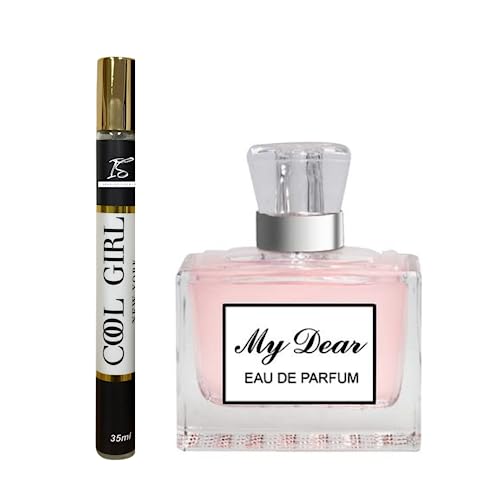 INSPIRE SCENTS Miss Dear Eau de Parfum for Women + Cool Girl Travel Spray for FREE, 100 ml / 3.4 fluid oz (Pack of 2) - Clashoky