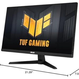 ASUS TUF Gaming 23.8” 1080P Monitor (VG249QM1A) - Full HD, Fast IPS, 270Hz, 1ms, Extreme Low Motion Blur, Speakers, 99% sRGB, G-Sync Compatible/FreeSync Premium, DisplayPort, HDMI,BLACK