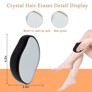 Crystal Hair Eraser for Women and Men, Magic Back Arms Legs, Reusable Remover Painless Exfoliation Removal Tool, fast easy BLUE 1 count