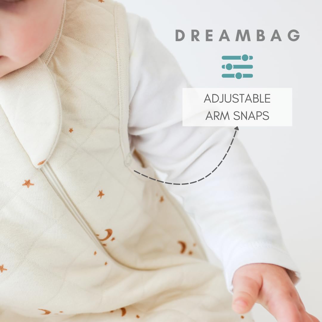 Tealbee Dreambag: Rayon made from Bamboo, Organic Cotton Baby Sleep Sack Universal Fit 6-24 months - 1.2 TOG All Season Baby Wearable Blanket - 2-way zipper - Moons and Stars