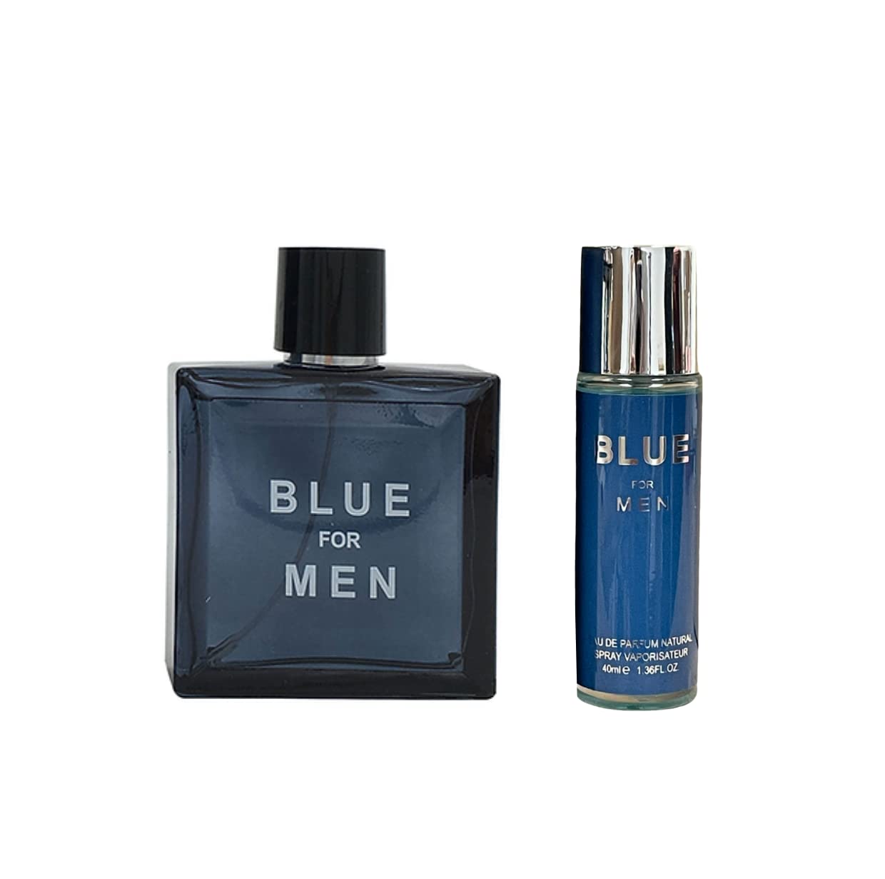 INSPIRE SCENTS Clashoky Blue For Men Eau De Toilette 3.4oz/100ml Cologne & Travel Spray Size 1.36 Fl oz/ 40ml (Pack of 2)