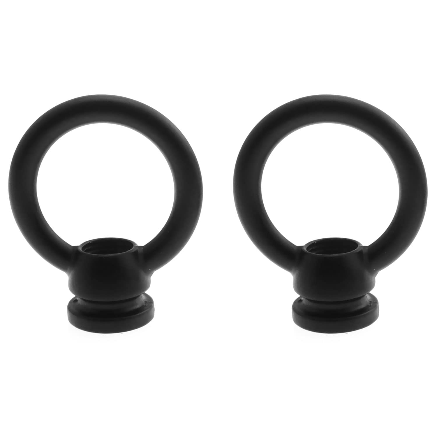 E-outstanding 2pcs 36x43mm M10 Thread Ring Shape Female Loop Eye Nut Hardware Ring Shaped Eye Bolt for Hanging Lamp Chandelier, Black