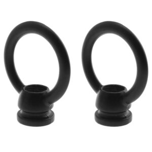 E-outstanding 2pcs 36x43mm M10 Thread Ring Shape Female Loop Eye Nut Hardware Ring Shaped Eye Bolt for Hanging Lamp Chandelier, Black