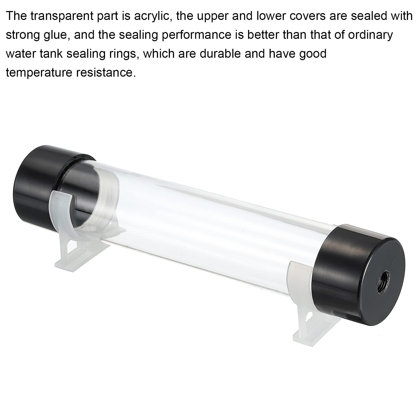 MECCANIXITY Cylindrical Water Cooling Tank G1/4" Dia 50mm Length 240mm Clear for PC Water Cooling System Reservoir with Acrylic and POM