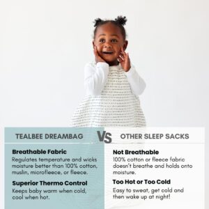 Tealbee Dreambag: Rayon made from Bamboo, Organic Cotton Baby Sleep Sack Universal Fit 6-24 months - 1.2 TOG All Season Baby Wearable Blanket - 2-way zipper - Brushed Dots