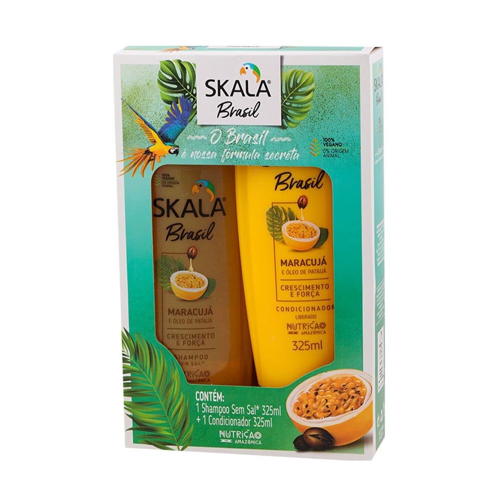 Skala - Linha Brasil - Kit Maracuja e Oleo De Pataua Shampoo e Condicionador (2 x 325 Ml) - (Brazil Collection - Passion Fruit and Pataua Oil Shampoo & Conditioner Set (2 x 11 Fl Oz))