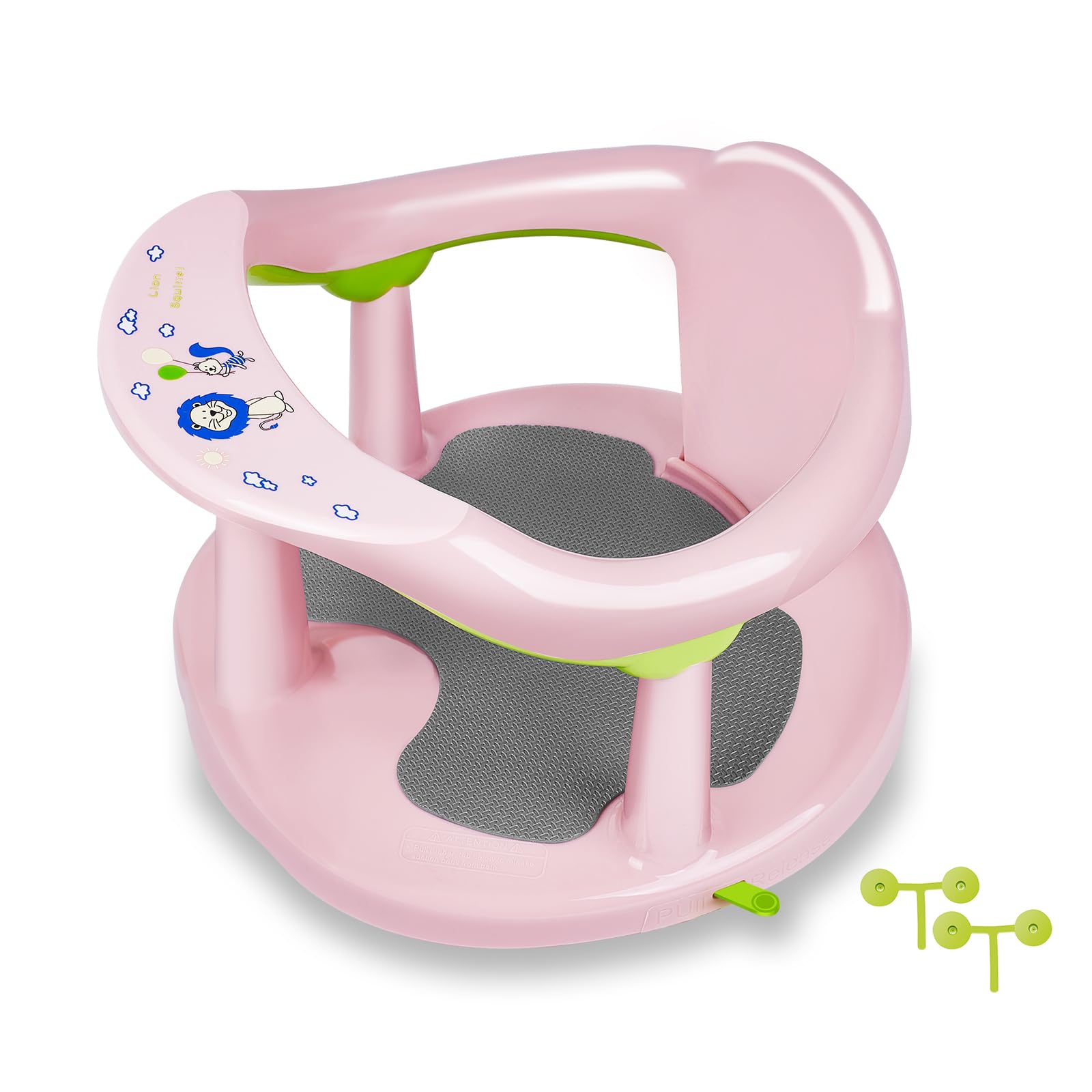 Baby Bath Seat for Babies 6 Months & Up/Integrated Non-Slip Mat/Infant Bath Seat Ring for Sitting Up in The Tub with Suction Cups (Inapplicable to Textured Tub)