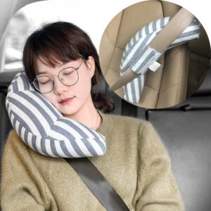 Kids Car Travel Pillow Car Seat Belt Pillow Cute Plush Headrest Cushion Neck Pillow Safety Strap Cover Universal Fit