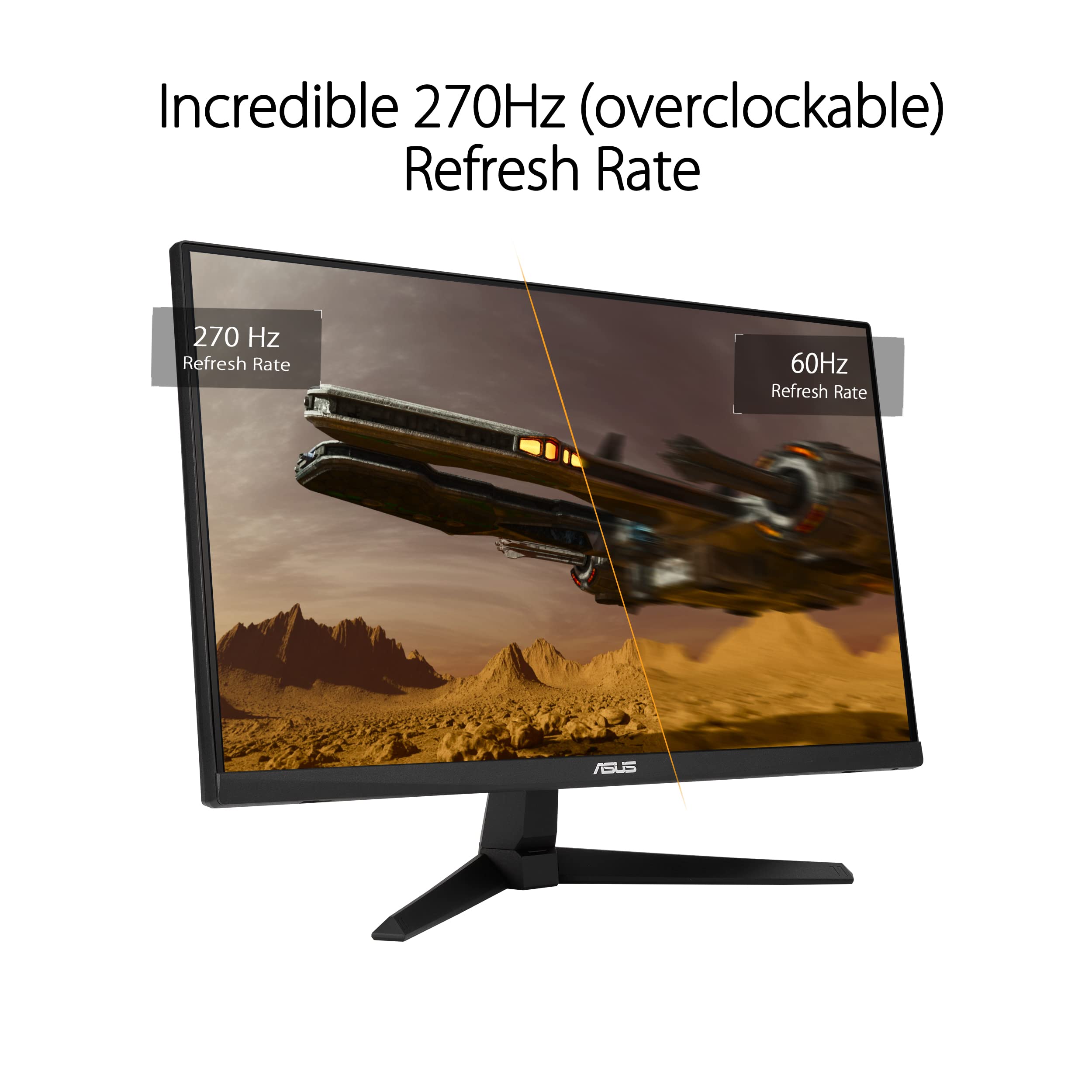 ASUS TUF Gaming 23.8” 1080P Monitor (VG249QM1A) - Full HD, Fast IPS, 270Hz, 1ms, Extreme Low Motion Blur, Speakers, 99% sRGB, G-Sync Compatible/FreeSync Premium, DisplayPort, HDMI,BLACK