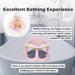 Baby Bath Seat for Babies 6 Months & Up/Integrated Non-Slip Mat/Infant Bath Seat Ring for Sitting Up in The Tub with Suction Cups (Inapplicable to Textured Tub)