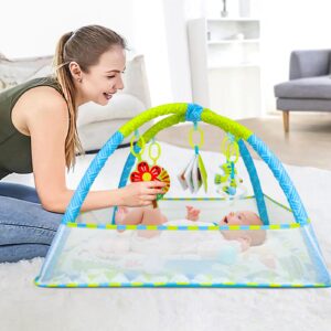 Dr.Rapeti Baby Play Gym Mat with Ball Pit Activity Gym Center Tummy Time Mat Thickened Mat Sensory Exploration Motor Skill Development for Newborn Infant Baby Toddlers