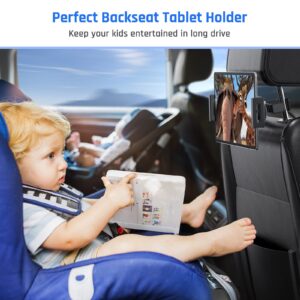 Klsniur Car Headrest Mount/Tablet Holder Car Backseat Seat Mount/Tablet Headrest Holder Universal 360° Rotate Adjustable for All 4.7"-12.9" Tablet iPad/Pro/Air/Mini,Kindle,Phone,Other Devices