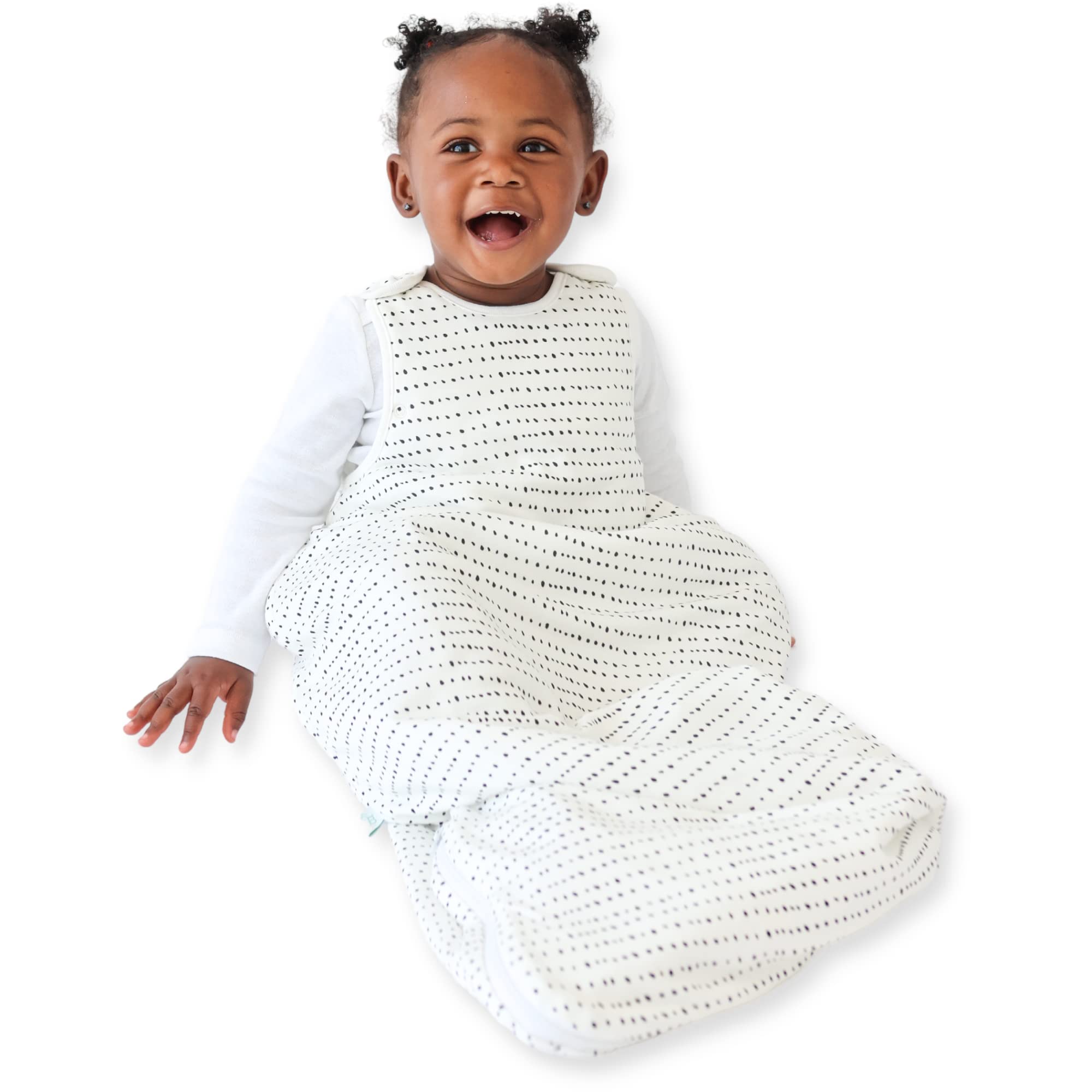 Tealbee Dreambag: Rayon made from Bamboo, Organic Cotton Baby Sleep Sack Universal Fit 6-24 months - 1.2 TOG All Season Baby Wearable Blanket - 2-way zipper - Brushed Dots