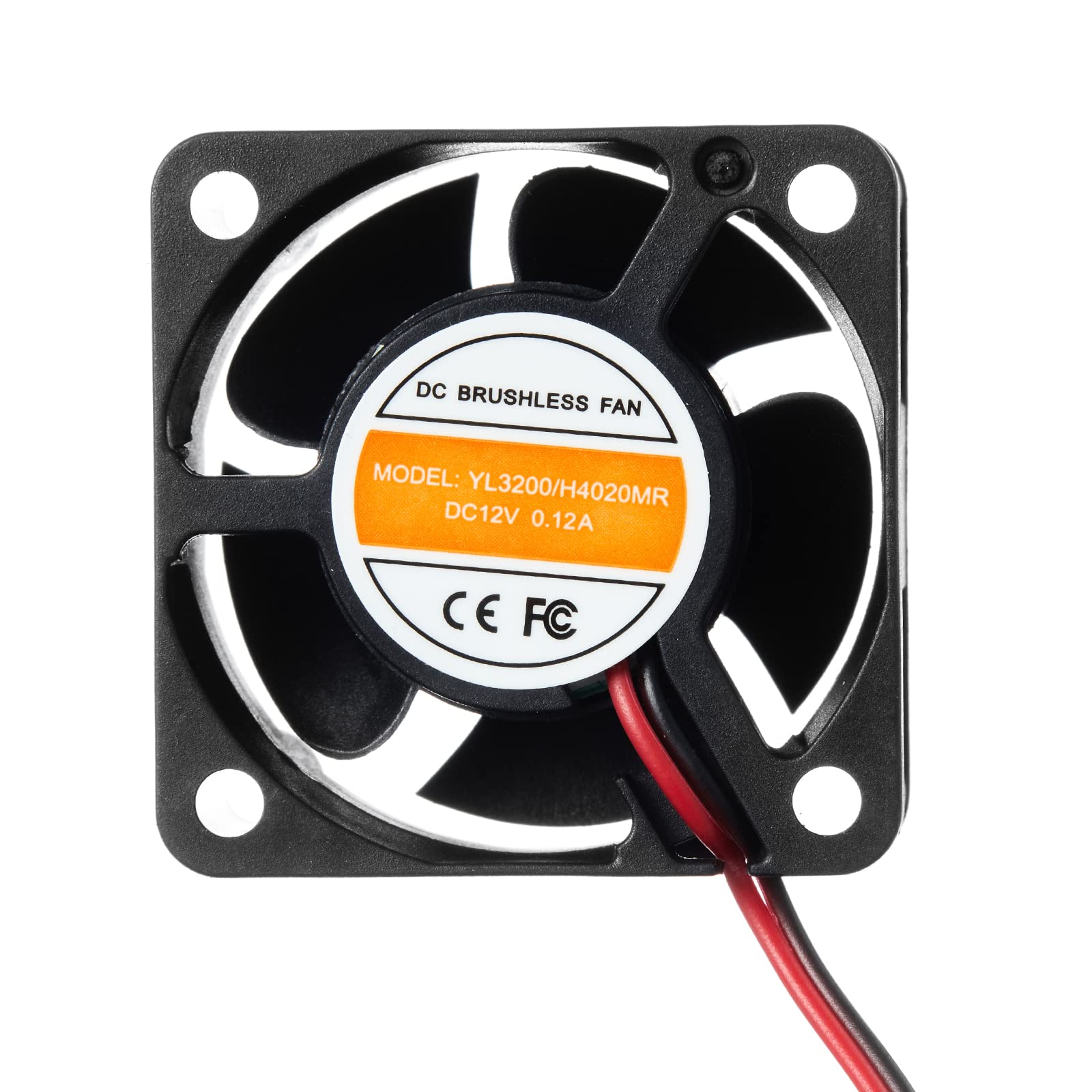 MokerLink Quiet Fan 40x40x20mm DC 12V 0.12A, 3200RPM 2 Pin Small Cooling Fan