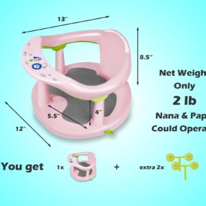 Baby Bath Seat for Babies 6 Months & Up/Integrated Non-Slip Mat/Infant Bath Seat Ring for Sitting Up in The Tub with Suction Cups (Inapplicable to Textured Tub)