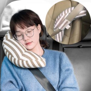 PENINSULA LOVE Kids Car Travel Pillow Car Seat Belt Pillow Cute Plush Headrest Cushion Neck Pillow Safety Strap Cover Universal Fit