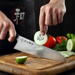 HEZHEN- 8.5" Chef Knife, 110 Layers Full Damascus Steel ,Japanese Style Kiritsuke Kitchen Knife, Gyuto Octagonal Handle, Magnetic Wooden Sheath Case Wooden Box