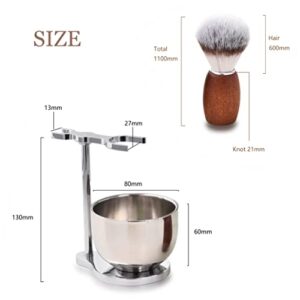 Men's Shaving Brush Set, 3 Pcs Grooming Set of Shaving Brush Stand and Bowl for Wet Shaving