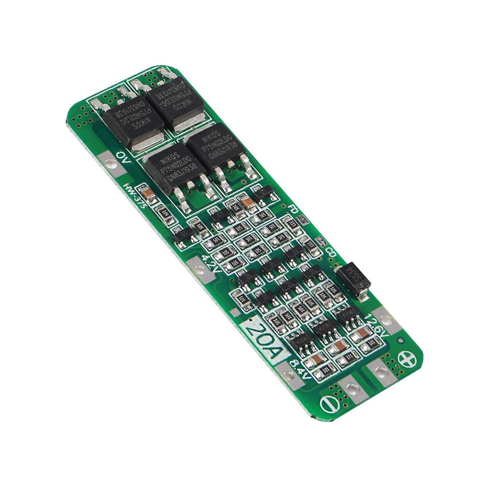 DIANN 4pcs 3S BMS 18650 Lithium Battery Protection Board Li-ion Charger Protection Module 12.6V 20A PCB BMS Protection Board for Li-ion Lithium Battery Cell