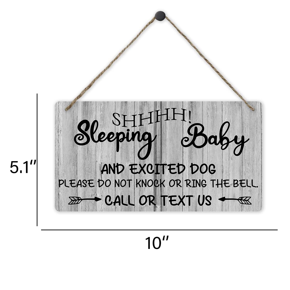 Baby Sleeping Sign Plaque Decor for Front Door - Please Do Not Disturb Sign - Signs Decor for Baby Room, Nursery, Home Bedroom -New Mom Gift, Baby Shower