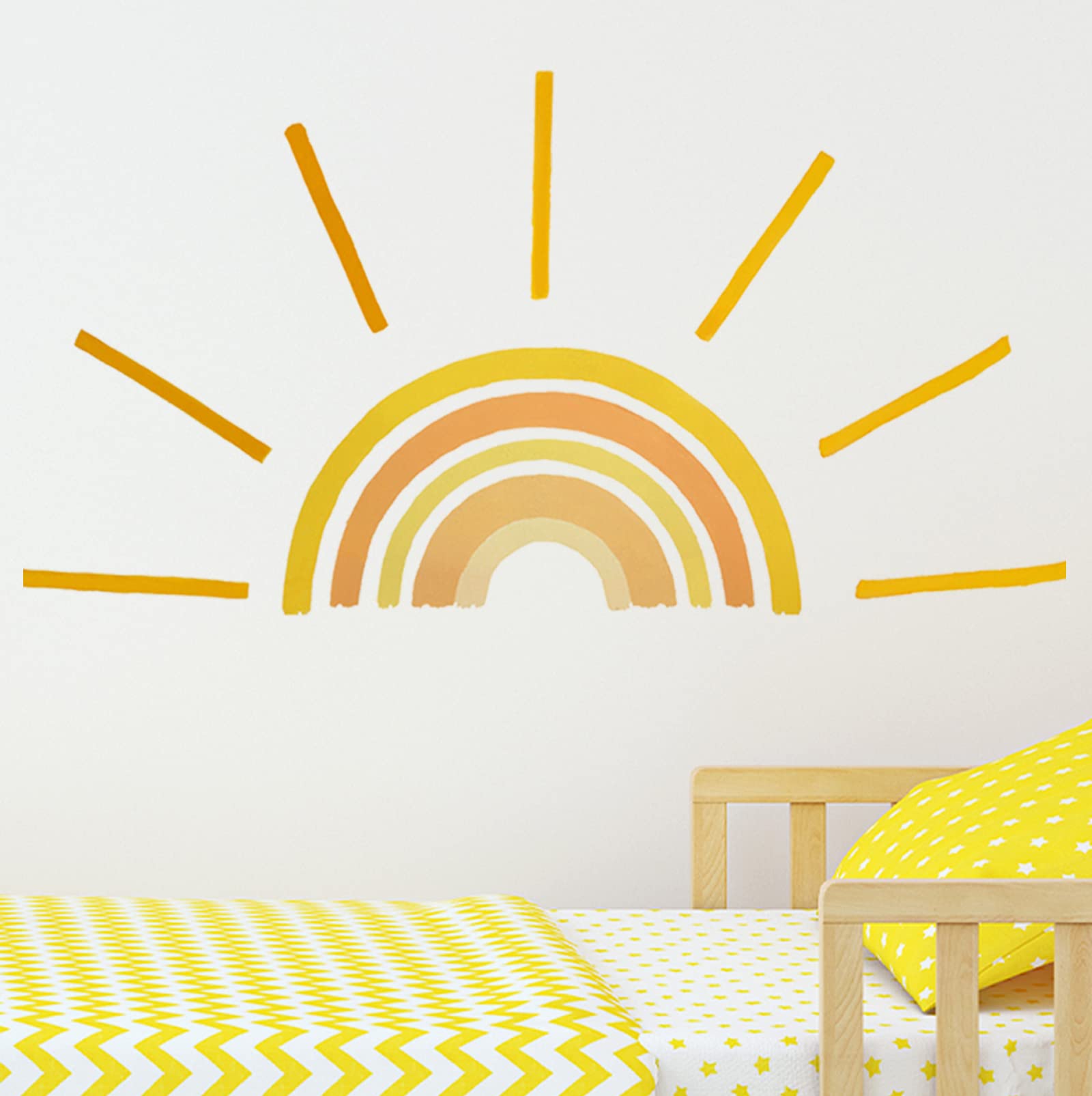 ECam Rainbow Bohemian Wall Decals, PVC, Reusable, Waterproof, for Kids Nursery, Playroom, Bedroom Decor