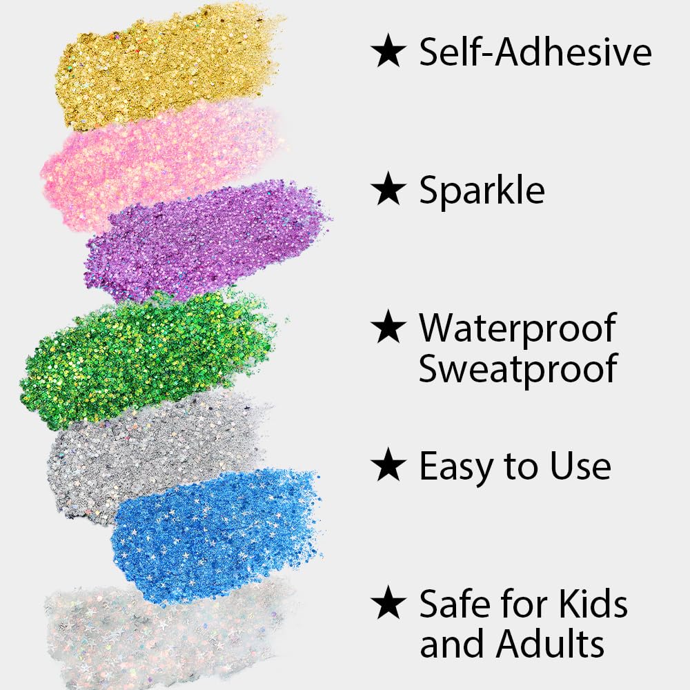 Mysense Purple Body Glitter Stick,Singer Concert Outfit Face Glitter Makeup,Festival Rave Pride Accessories,Hair Glitter Gel for Kids Women,Sparkling Mermaid Sequin Chunky Glitter Face Paint,0.56oz