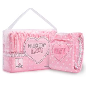 littleforbig printed adult brief diapers 10 pieces - blushing baby pink(l)