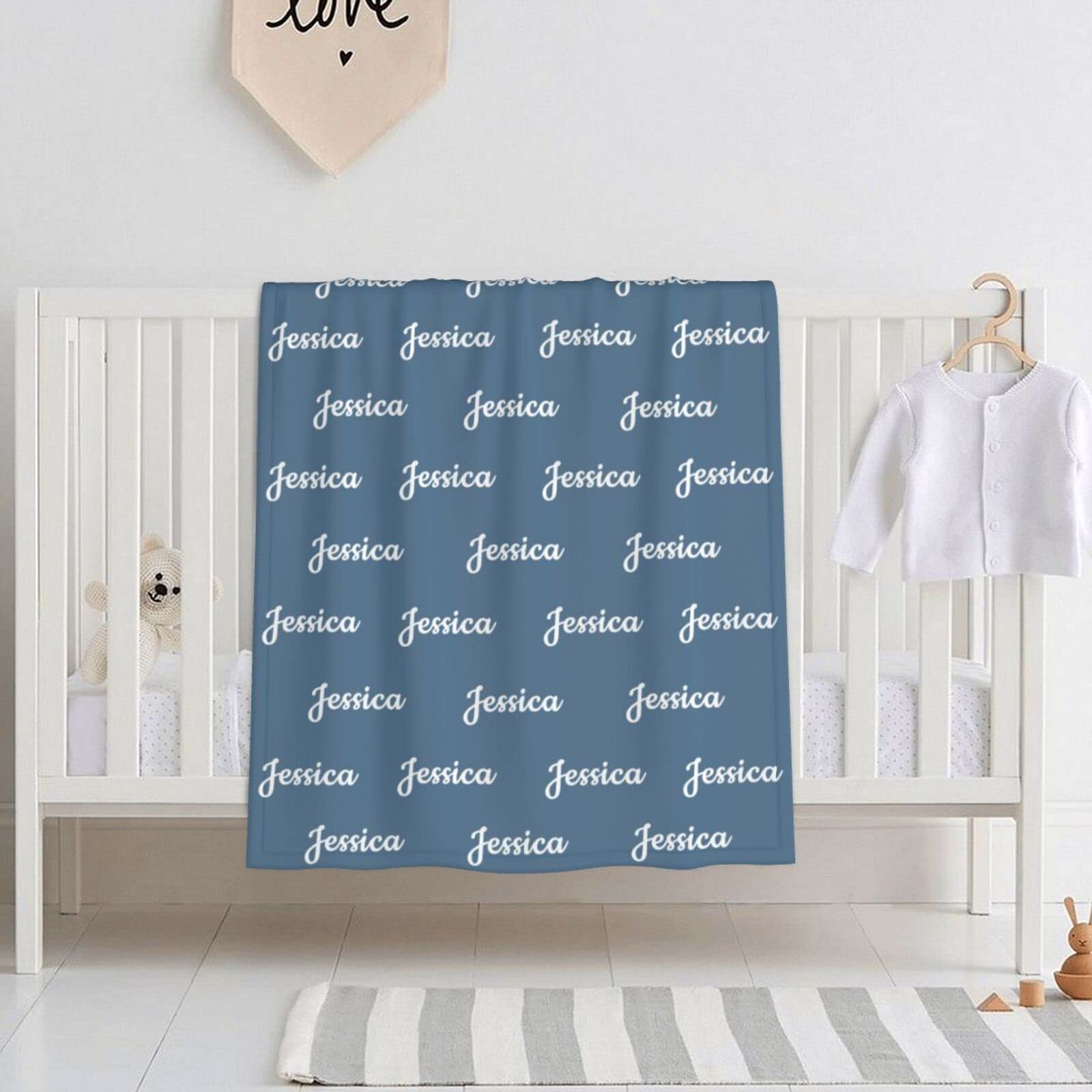 WTCWY Custom Baby Blankets for Girls Boys with Name Personalized Baby Blankets with Name Personalized Blankets for Kids Personalized Baby Items Personalized Baby Girl Boy Gifts