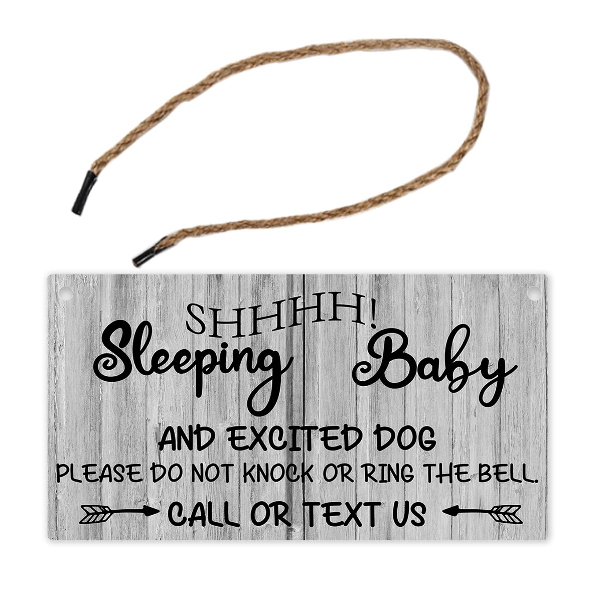 Baby Sleeping Sign Plaque Decor for Front Door - Please Do Not Disturb Sign - Signs Decor for Baby Room, Nursery, Home Bedroom -New Mom Gift, Baby Shower