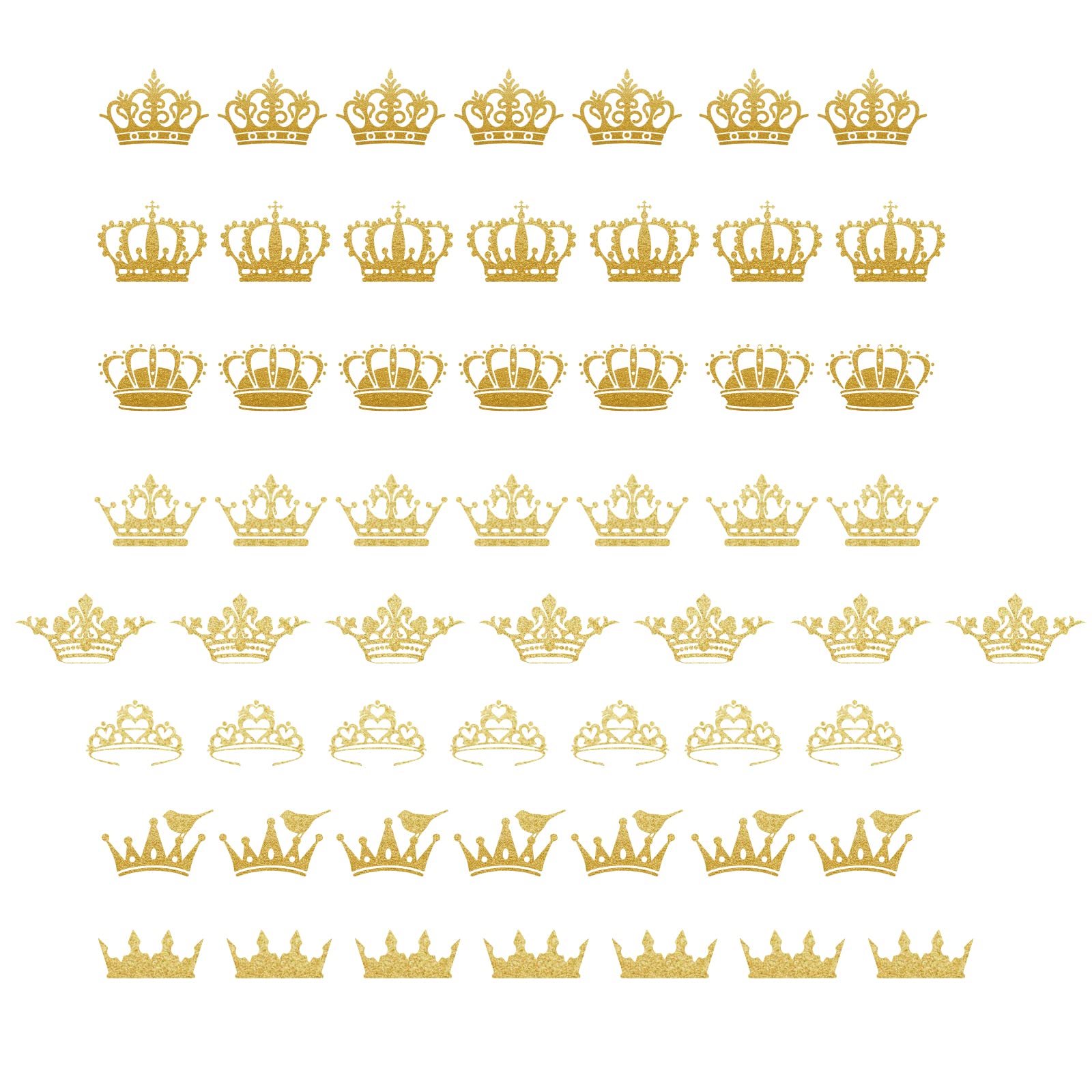 SUPERDANT 8 Style Gold Crown Theme Wall Sticker Bird on Crown Wall Decals Self Adhesive Wall Decor Art Removable PVC Decal for for Girls Room Nursery Living Room Bedroom Decor