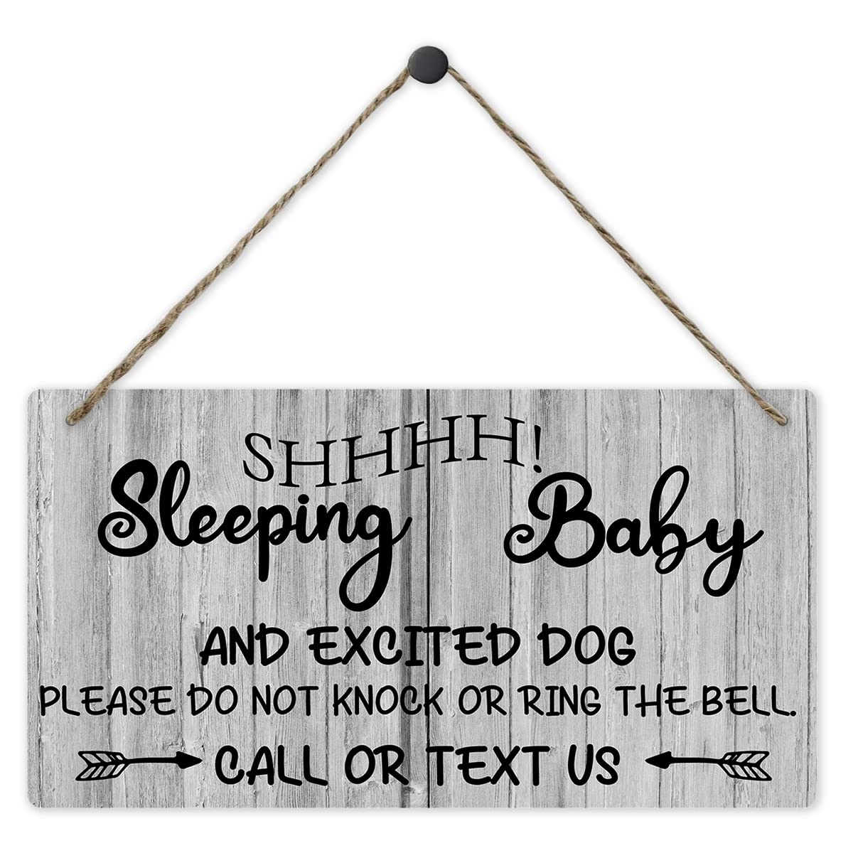 Baby Sleeping Sign Plaque Decor for Front Door - Please Do Not Disturb Sign - Signs Decor for Baby Room, Nursery, Home Bedroom -New Mom Gift, Baby Shower