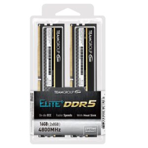 TEAMGROUP Elite Plus DDR5 16GB (2x8GB) 4800MHz PC5-38400 CL40 Unbuffered Non-ECC 1.1V UDIMM 288 Pin Desktop Memory Module Ram (Black) - TPBD516G4800HC40DC01