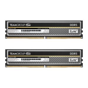 teamgroup elite plus ddr5 16gb (2x8gb) 4800mhz pc5-38400 cl40 unbuffered non-ecc 1.1v udimm 288 pin desktop memory module ram (black) - tpbd516g4800hc40dc01