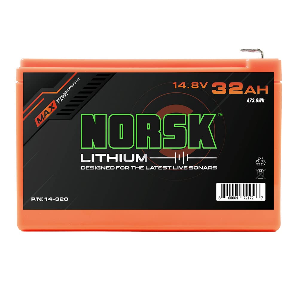 Norsk Lithium 14.8v 32ah Lithium Ion Battery | 2X Built in USB Ports | Ultra Light 4.8 LBS | 1000+ Charge Cycles | Charger Included