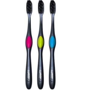 Colgate 360 Charcoal Infused Toothbrush, Floss-Tip Bristles, Soft (Colors Vary) - 1 Count