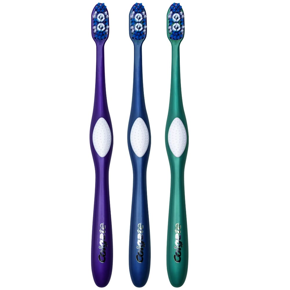 Colgate 360 Whole Mouth Clean Toothbrush, Ultra Compact Head, Soft (Colors Vary) - Pack of 3