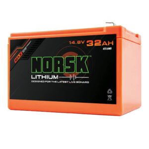 Norsk Lithium 14.8v 32ah Lithium Ion Battery | 2X Built in USB Ports | Ultra Light 4.8 LBS | 1000+ Charge Cycles | Charger Included