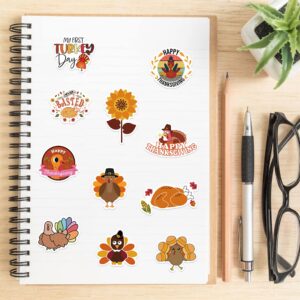 100 Pcs Thanksgiving Stickers Pack Pumpkin Fall Sticker Decals Waterproof Cute Aesthetic Stickers for Kids Aldults Teens Thanksgiving Day Decoration Gifts