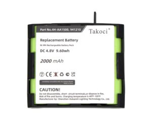 gikysuiz replacement battery for compex 4h-aa1500 compatible with sport elite, elite 2.0, performance, performance 2.0 and edge, edge 2.0,compex ni-mh 4h-aa1500 battery 4.8v 2000mah